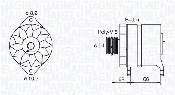 Handler.Part Alternator Magneti Marelli 063388505010 1