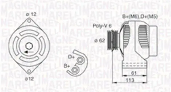 Handler.Part Alternator Magneti Marelli 063731885010 1