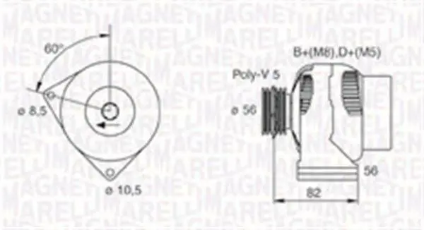 Handler.Part Alternator Magneti Marelli 063731305010 1