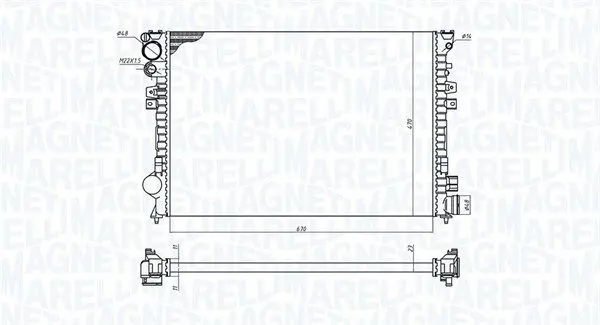 Handler.Part Radiator, engine cooling Magneti Marelli 350213102700 1