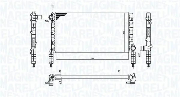 Handler.Part Radiator, engine cooling Magneti Marelli 350213180000 2