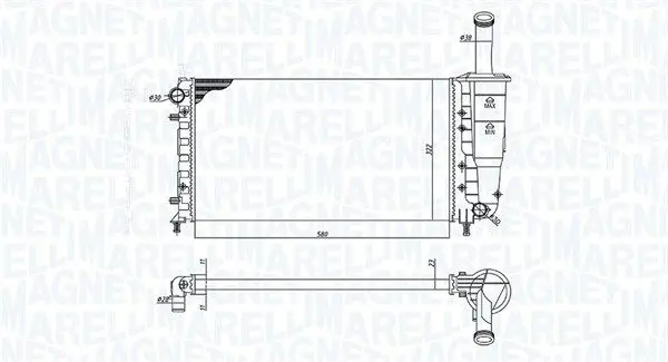 Handler.Part Radiator, engine cooling Magneti Marelli 350213196000 1