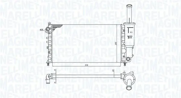 Handler.Part Radiator, engine cooling Magneti Marelli 350213902000 1