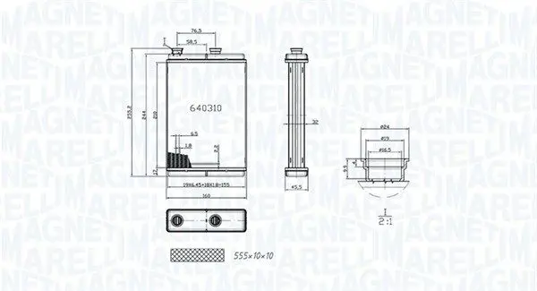 Handler.Part Heat exchanger, interior heating Magneti Marelli 350218065000 2