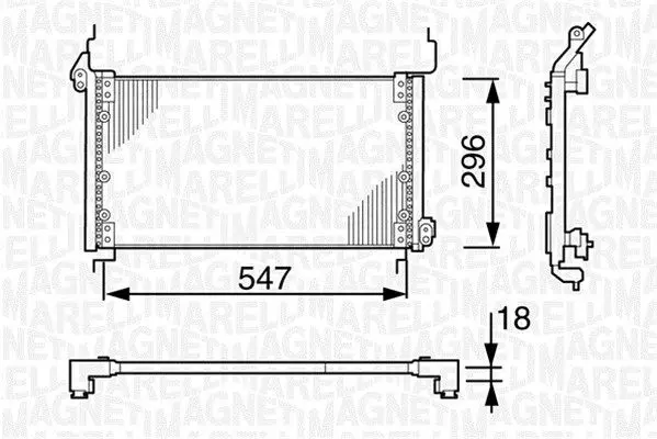 Handler.Part Condenser, air conditioning Magneti Marelli 350203138000 1