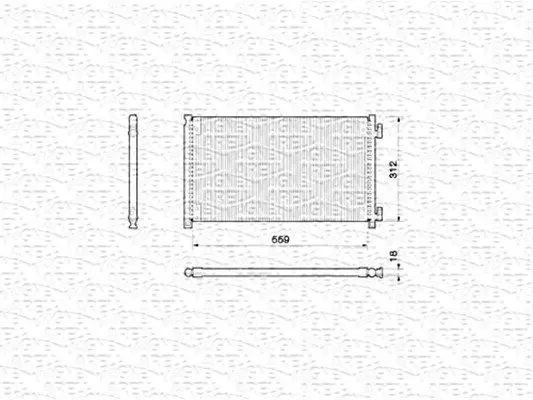 Handler.Part Condenser, air conditioning Magneti Marelli 350203145000 1