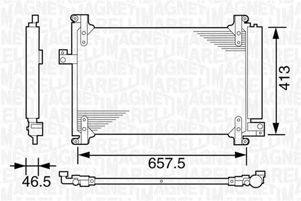 Handler.Part Condenser, air conditioning Magneti Marelli 350203161000 1