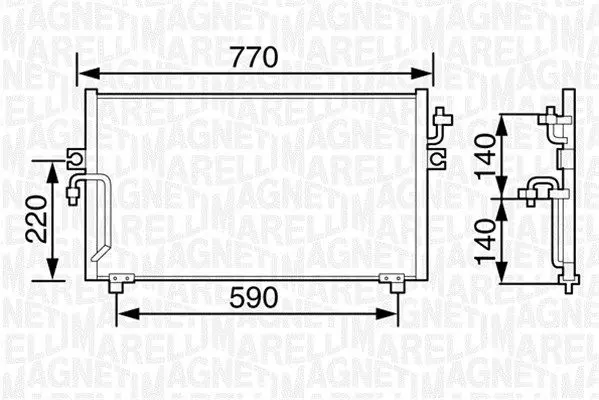 Handler.Part Condenser, air conditioning Magneti Marelli 350203481000 1