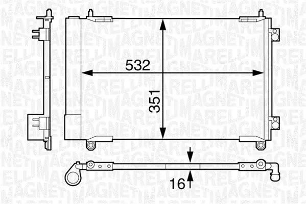 Handler.Part Condenser, air conditioning Magneti Marelli 350203613000 1