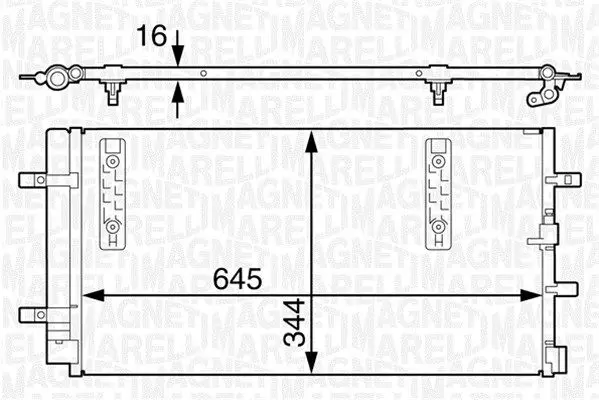 Handler.Part Condenser, air conditioning Magneti Marelli 350203632000 1