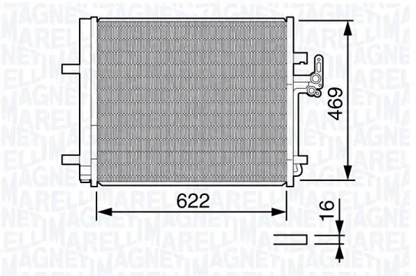 Handler.Part Condenser, air conditioning Magneti Marelli 350203645000 1