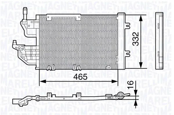 Handler.Part Condenser, air conditioning Magneti Marelli 350203648000 1