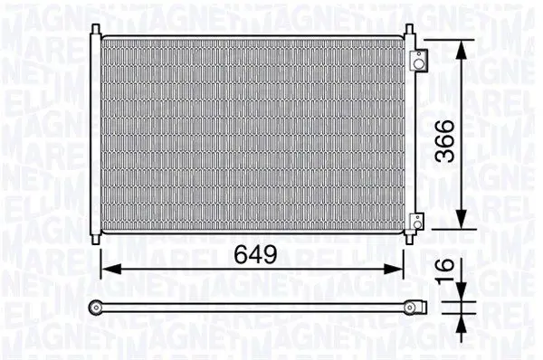 Handler.Part Condenser, air conditioning Magneti Marelli 350203663000 1