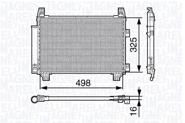 Handler.Part Condenser, air conditioning Magneti Marelli 350203674000 1