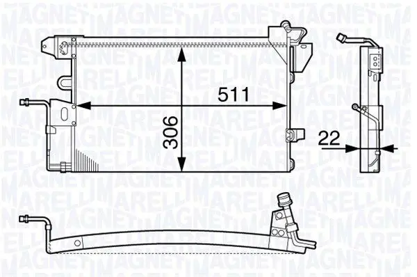 Handler.Part Condenser, air conditioning Magneti Marelli 350203725000 1