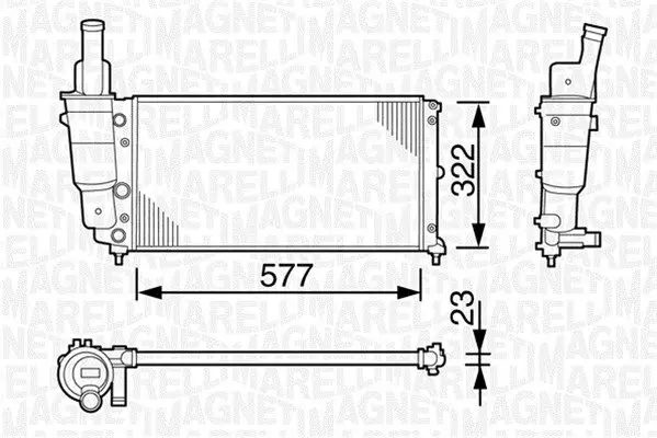 Handler.Part Radiator, engine cooling Magneti Marelli 350213114000 2