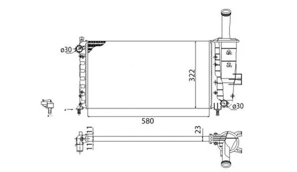 Handler.Part Radiator, engine cooling Magneti Marelli 350213173003 1