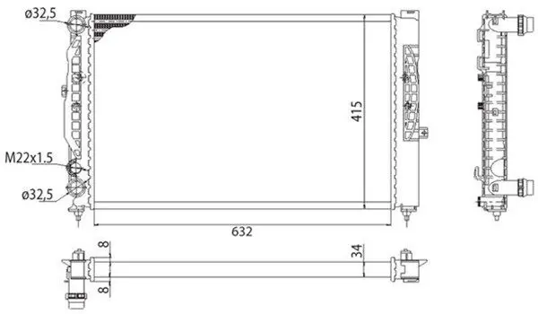 Handler.Part Radiator, engine cooling Magneti Marelli 350213712003 1