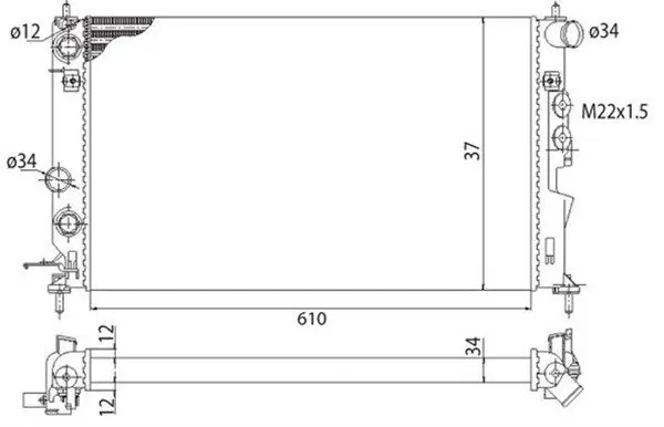 Handler.Part Radiator, engine cooling Magneti Marelli 350213755003 1