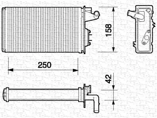 Handler.Part Heat exchanger, interior heating Magneti Marelli 350218052000 1