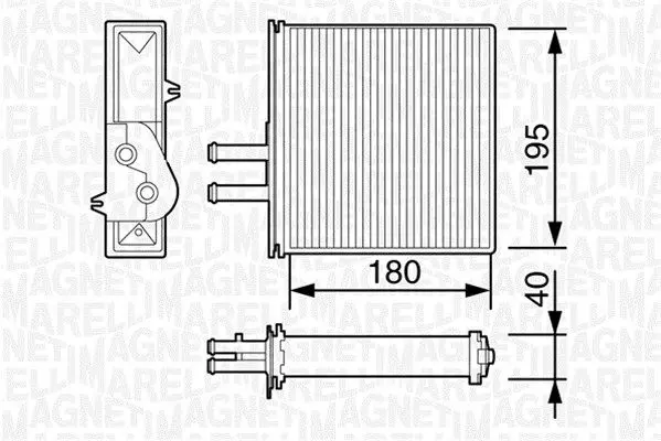 Handler.Part Heat exchanger, interior heating Magneti Marelli 350218057000 1