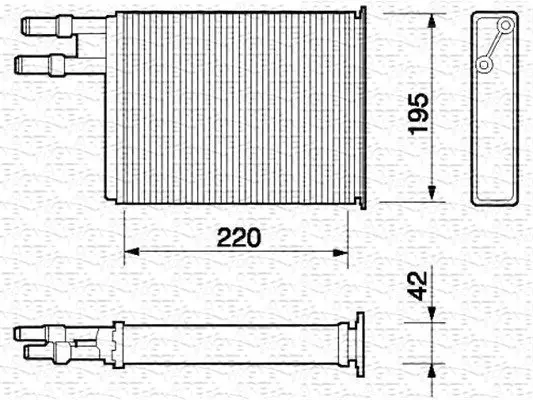 Handler.Part Heat exchanger, interior heating Magneti Marelli 350218060000 1