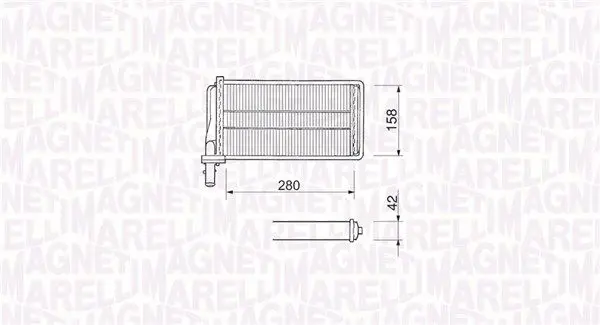 Handler.Part Heat exchanger, interior heating Magneti Marelli 350218061000 2