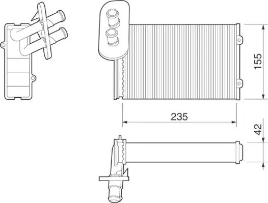 Handler.Part Heat exchanger, interior heating Magneti Marelli 350218211000 1