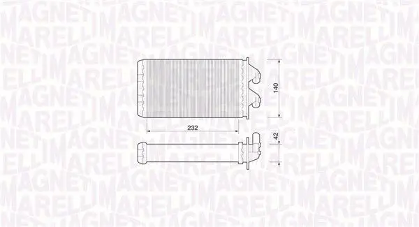 Handler.Part Heat exchanger, interior heating Magneti Marelli 350218213000 2