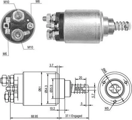 Handler.Part Solenoid switch, starter Magneti Marelli 940113050389 1