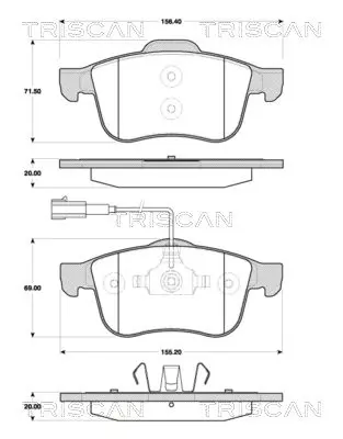 Handler.Part Brake pad set, disc brake TRISCAN 811012017 1