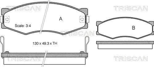 Handler.Part Brake pad set, disc brake TRISCAN 811014103 1