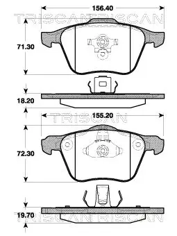 Handler.Part Brake pad set, disc brake TRISCAN 811027010 1