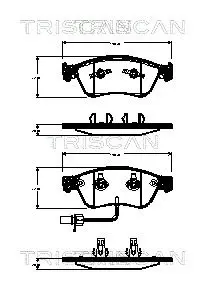 Handler.Part Brake pad set, disc brake TRISCAN 811029068 1