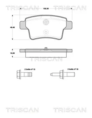 Handler.Part Brake pad set, disc brake TRISCAN 811038007 1