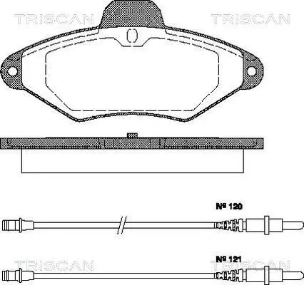 Handler.Part Brake pad set, disc brake TRISCAN 811038156 1