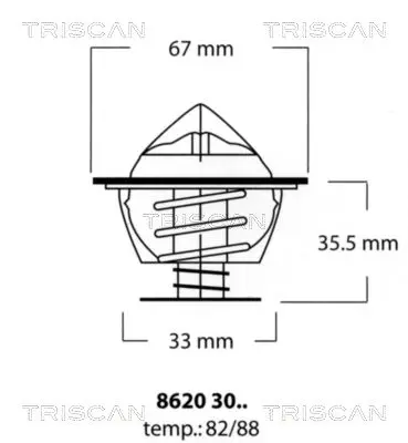 Handler.Part Thermostat, coolant TRISCAN 862027888 1