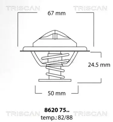 Handler.Part Thermostat, coolant TRISCAN 86207588 1