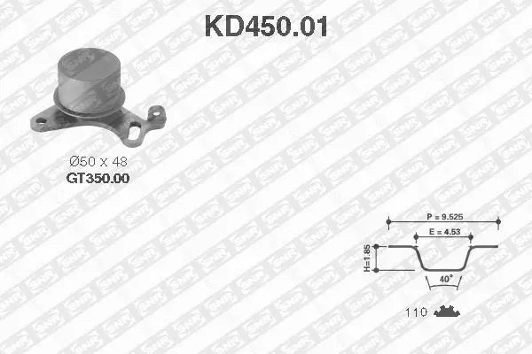 Handler.Part Timing belt set SNR KD45001 1