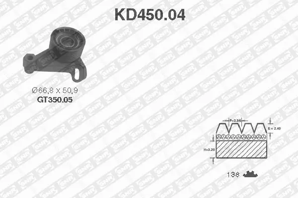 Handler.Part Timing belt set SNR KD45004 1