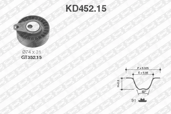 Handler.Part Timing Belt Set SNR KD45215 1