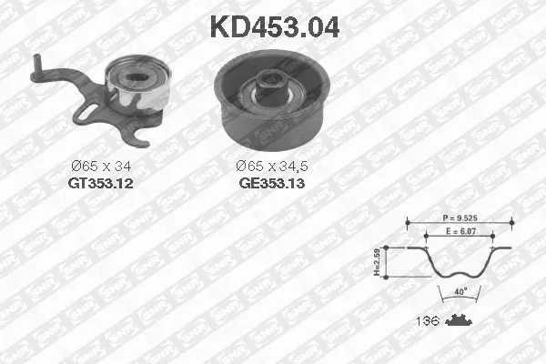 Handler.Part Timing belt set SNR KD45304 1