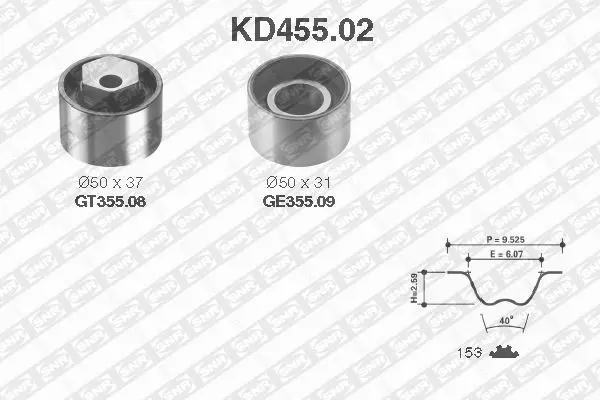 Handler.Part Timing belt set SNR KD45502 1