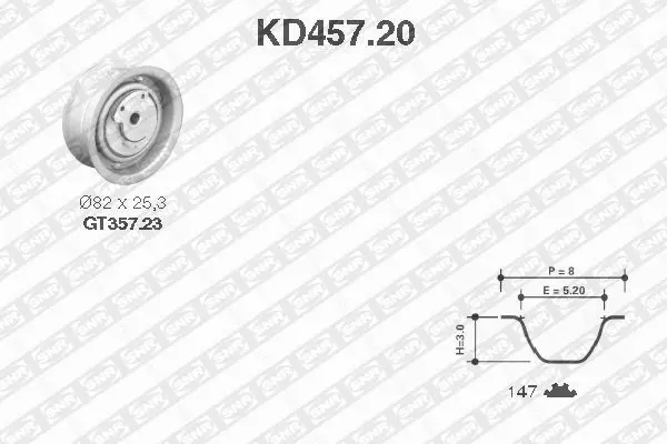 Handler.Part Timing belt set SNR KD45720 1