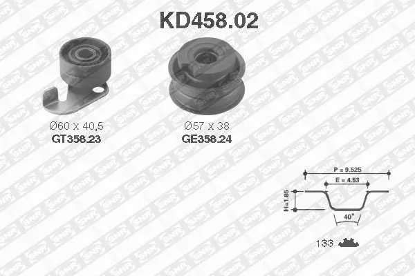 Handler.Part Timing belt set SNR KD45802 1