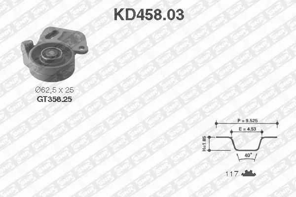 Handler.Part Timing belt set SNR KD45803 1