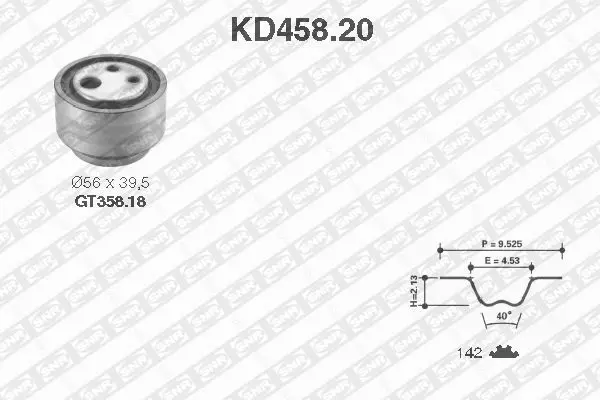 Handler.Part Timing belt set SNR KD45820 1