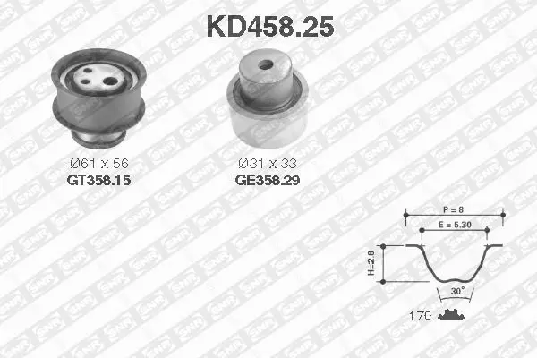 Handler.Part Timing belt set SNR KD45825 1