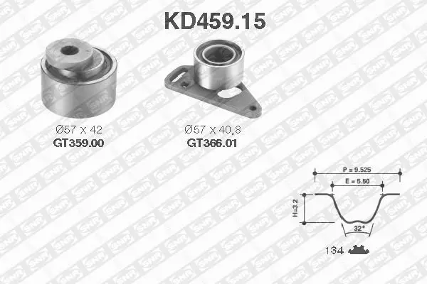 Handler.Part Timing belt set SNR KD45915 1