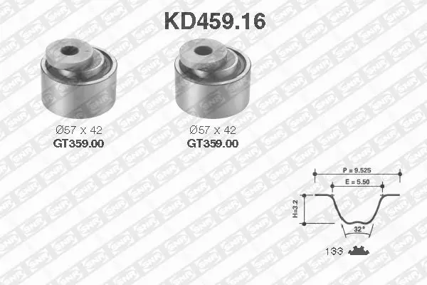 Handler.Part Timing belt set SNR KD45916 1